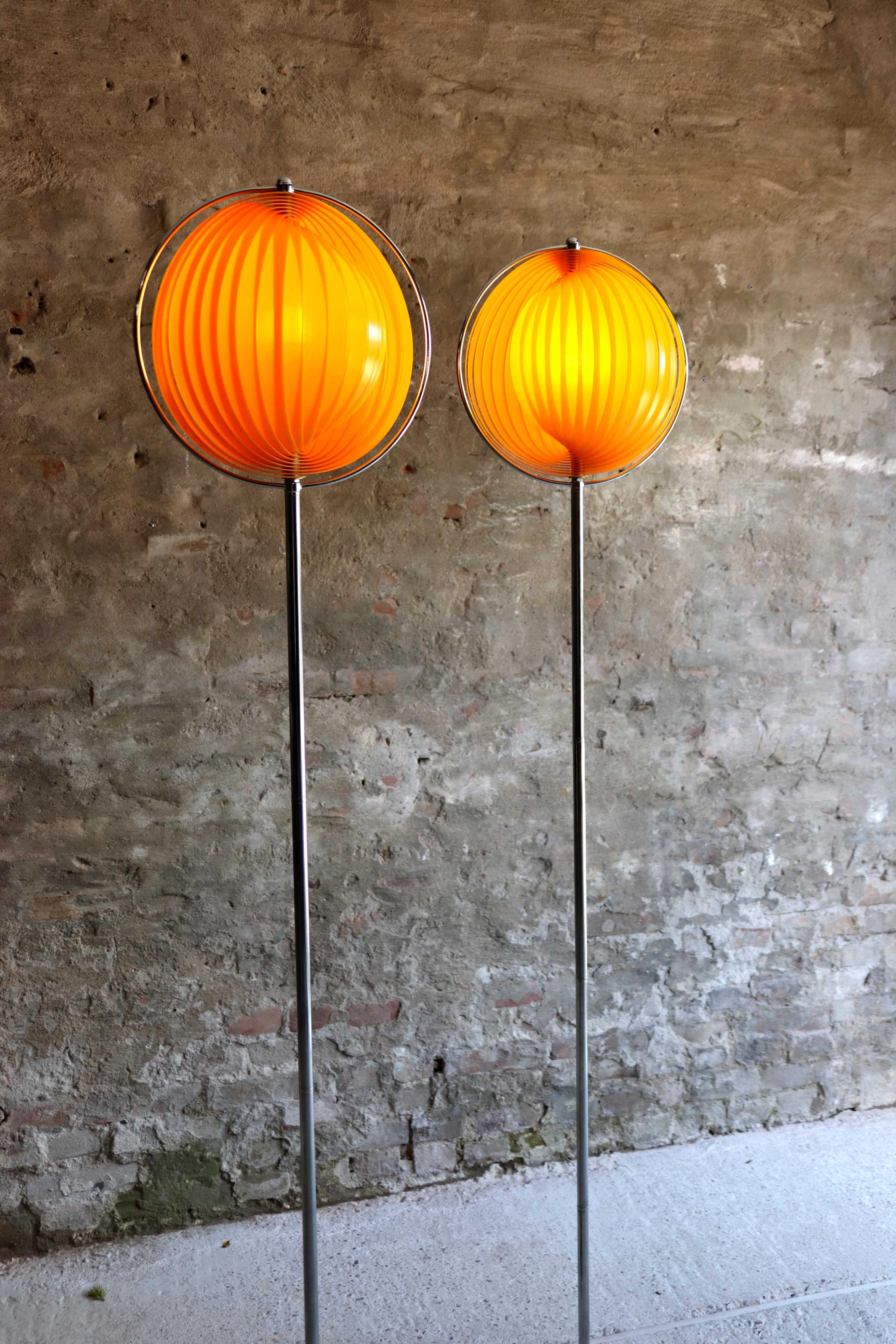 European Kare Design – Moon Lamp – Orange – Eclipse – Floor lamp – 1980s For Sale