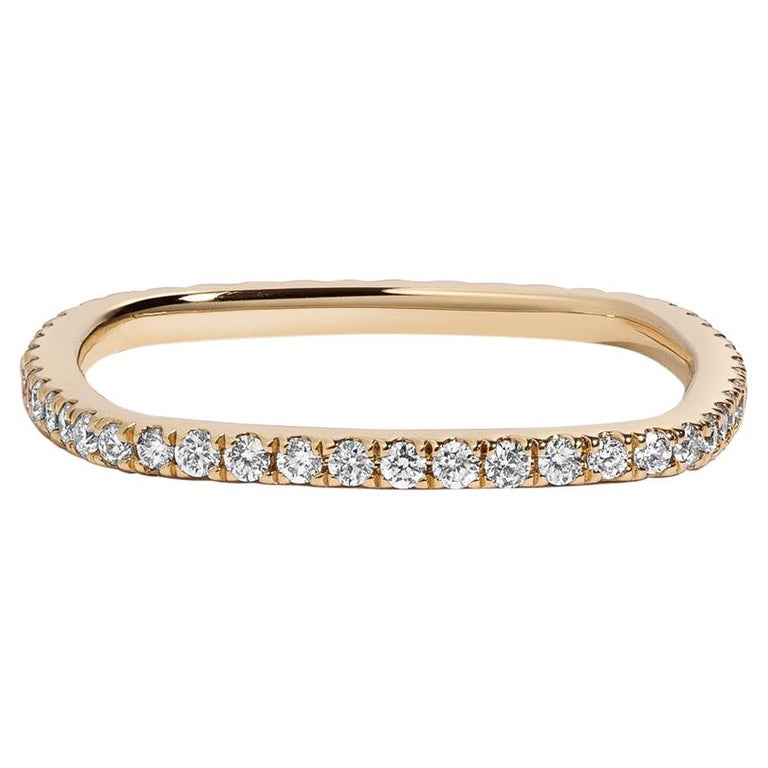 Kare Ring, Square Diamond Eternity Band in Yellow Gold For Sale at 1stDibs