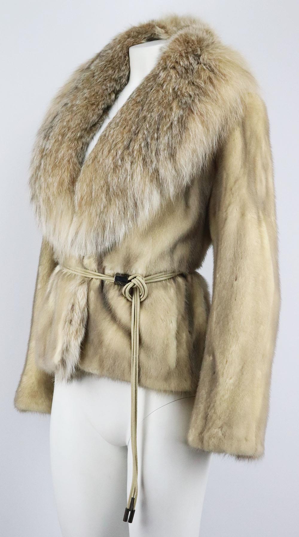 Brown Karee Lynx And Mink Fur Jacket Small