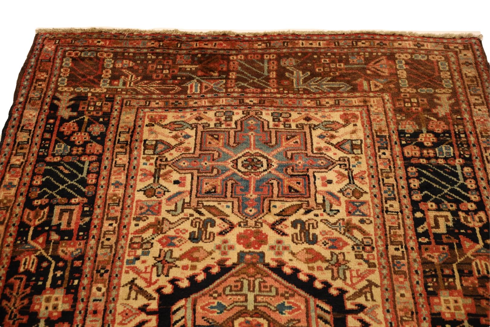 Hand-Knotted Karejeh Semi-Antique Rug - 3'8