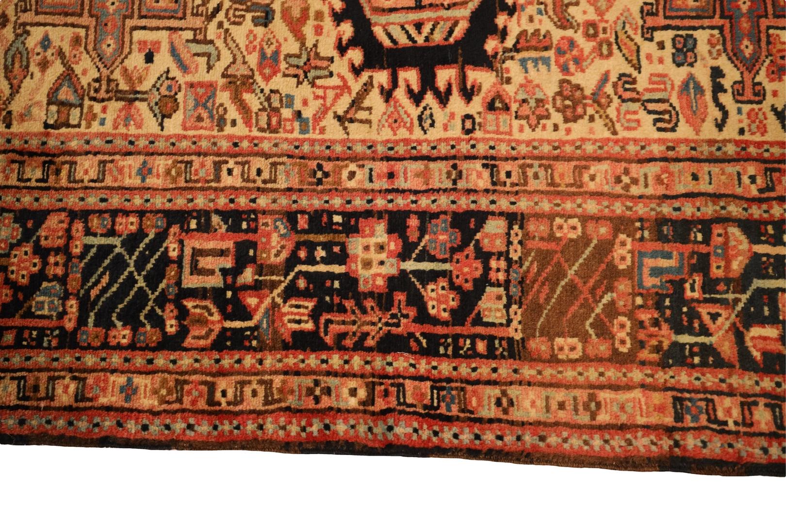 Wool Karejeh Semi-Antique Rug - 3'8