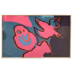 Karel Appel Abstract Graphic Silkscreen Print