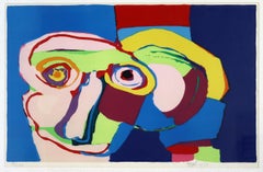 Tête colorée Karel Appel, 1970, signée Litho 89/100