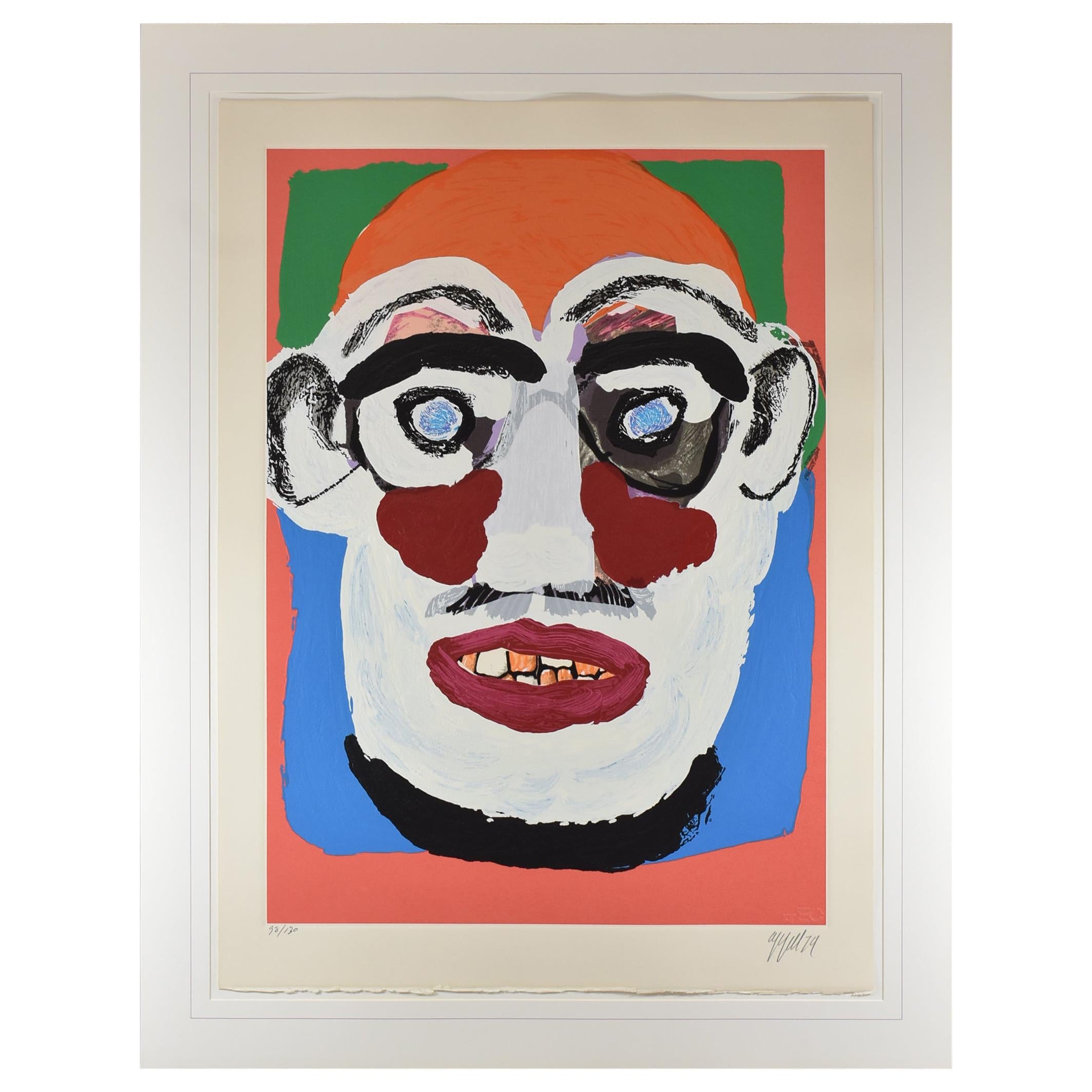 Karel Appel "Face" 1979 98/130 Signed Lithograph