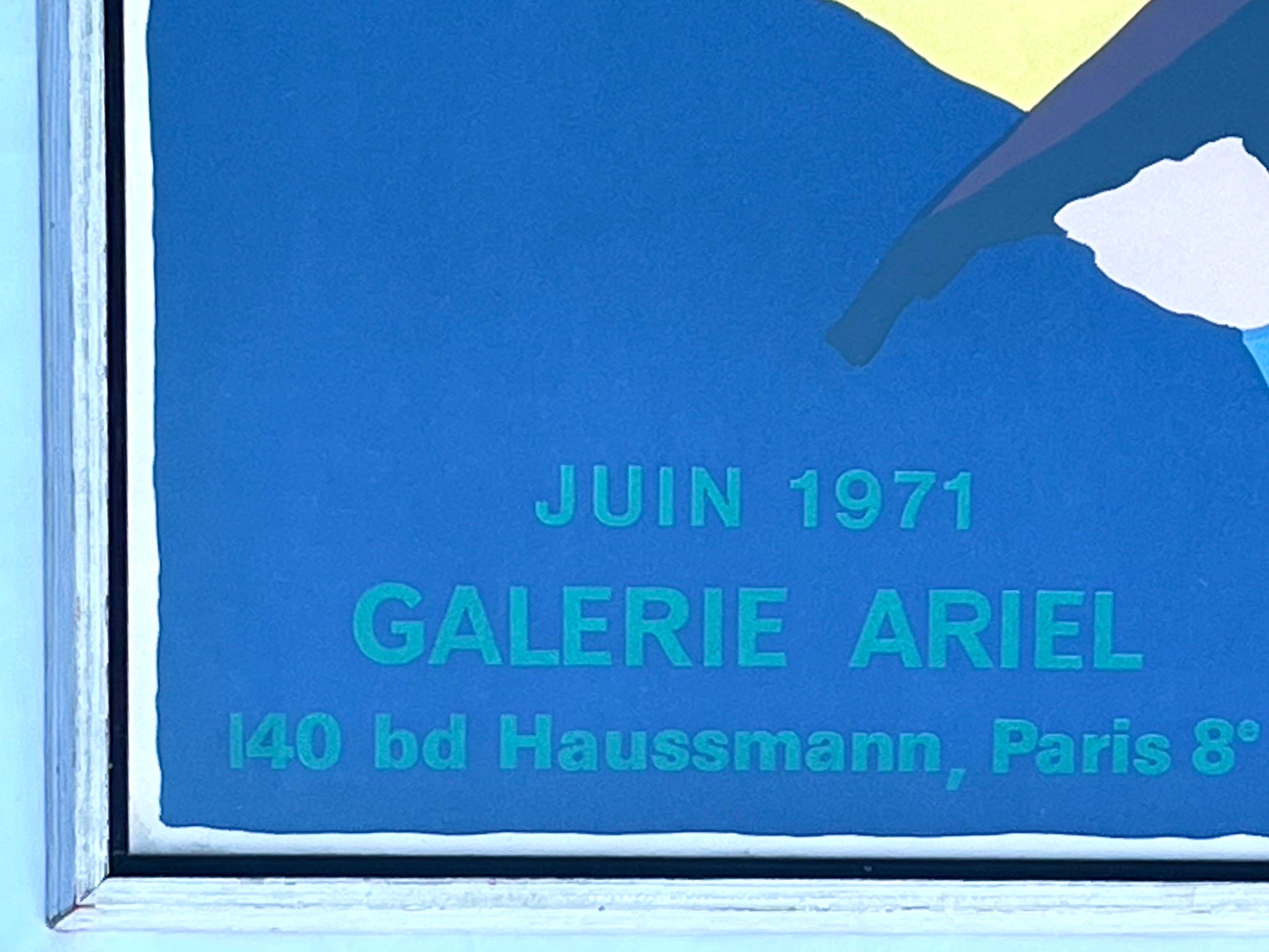 Glass Karel Appel Galerie Ariel 1971 Paris Blvd Haussmann Exhibition Poster by SMI