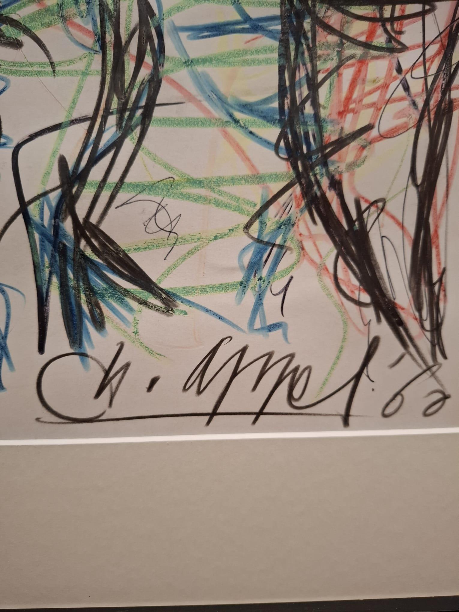 Karel Appel
untitled
1960
Mixed media on paper 
Signed at bottom centre 
Certificate issued by Artesegno casa d'aste
35 x 29,5 cm.