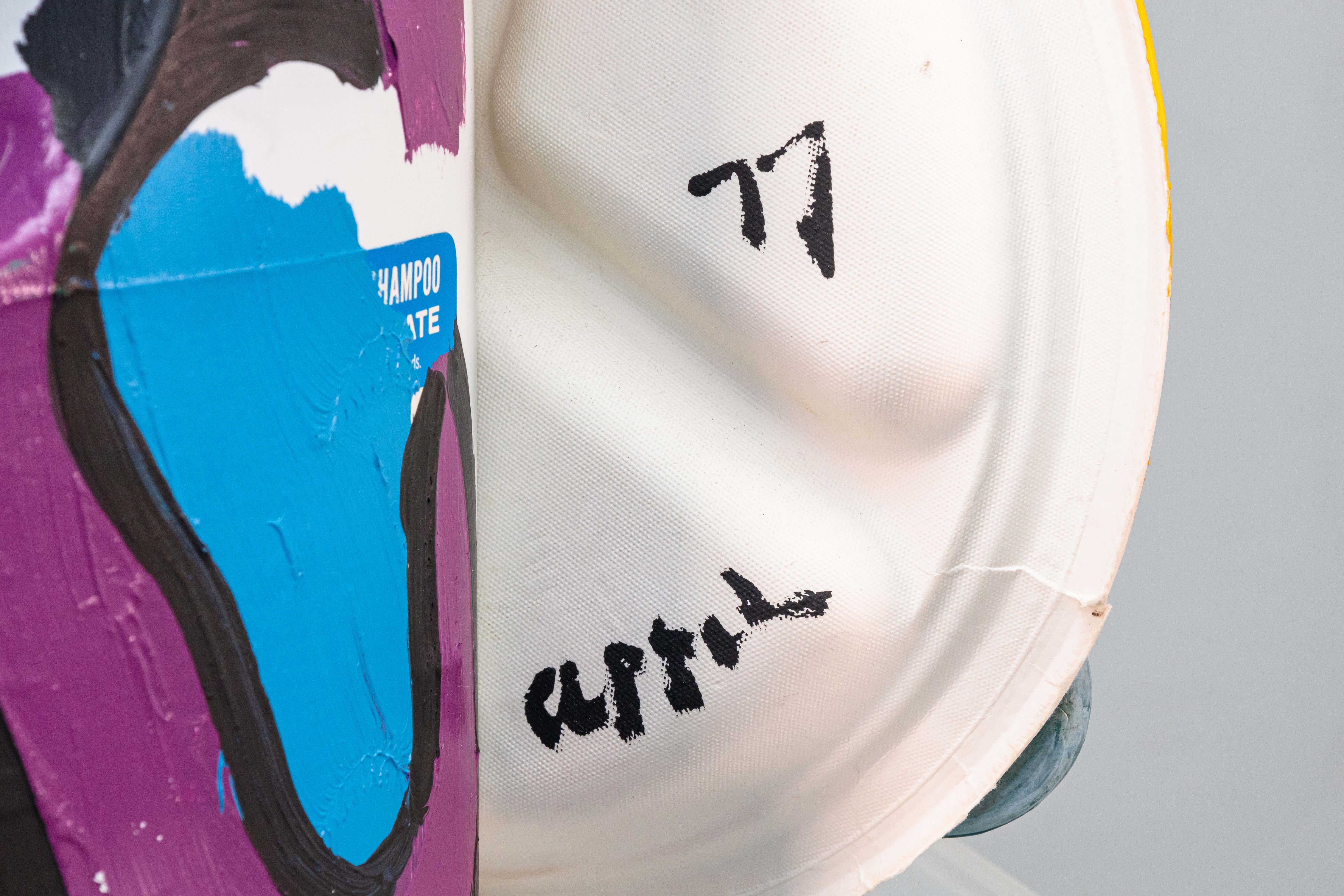 Karel Appel Plate with Moustache Signed Contemporary Found Object Sculpture For Sale 5