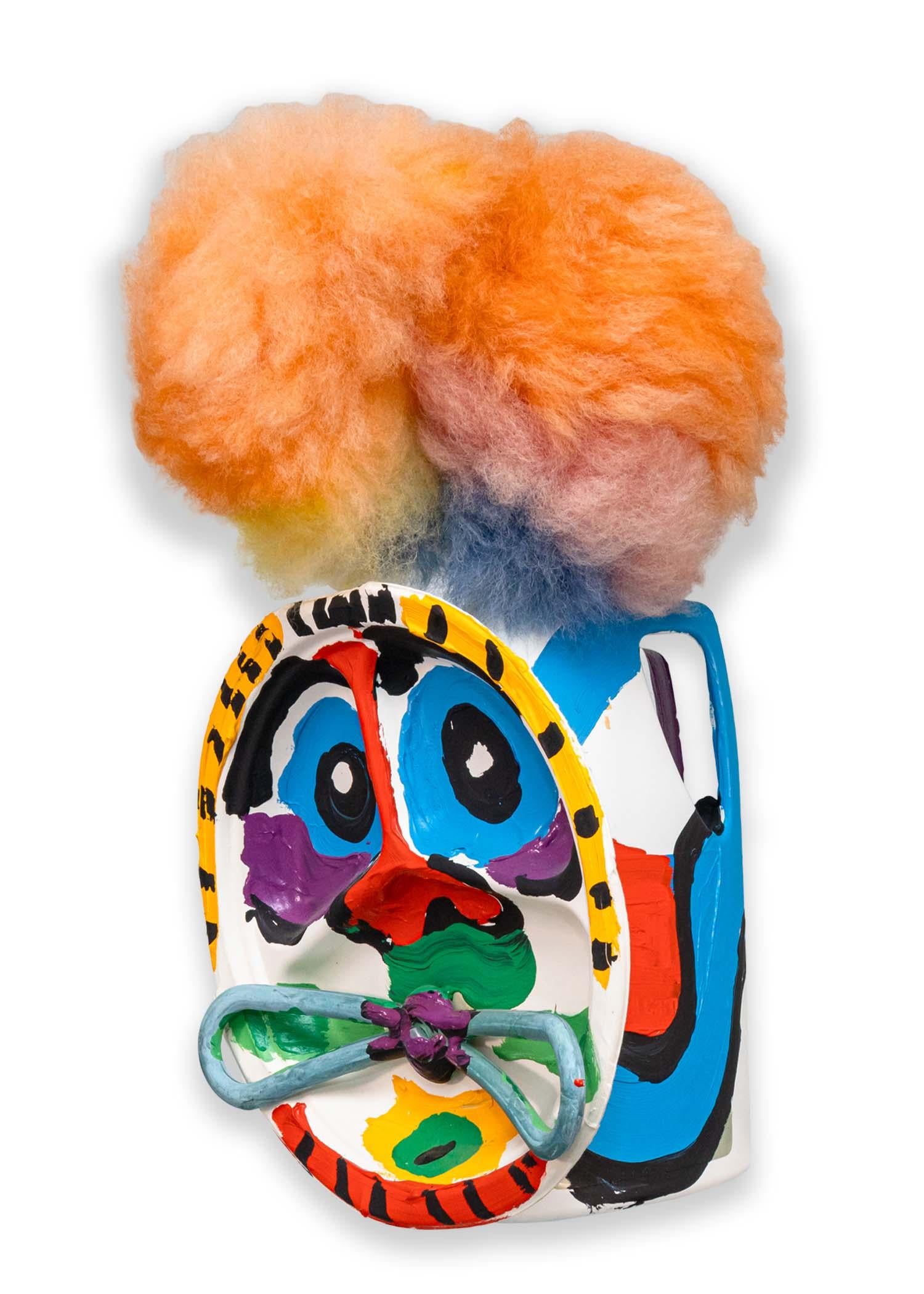 Karel Appel Plate with Moustache Signed Contemporary Found Object Sculpture For Sale 7