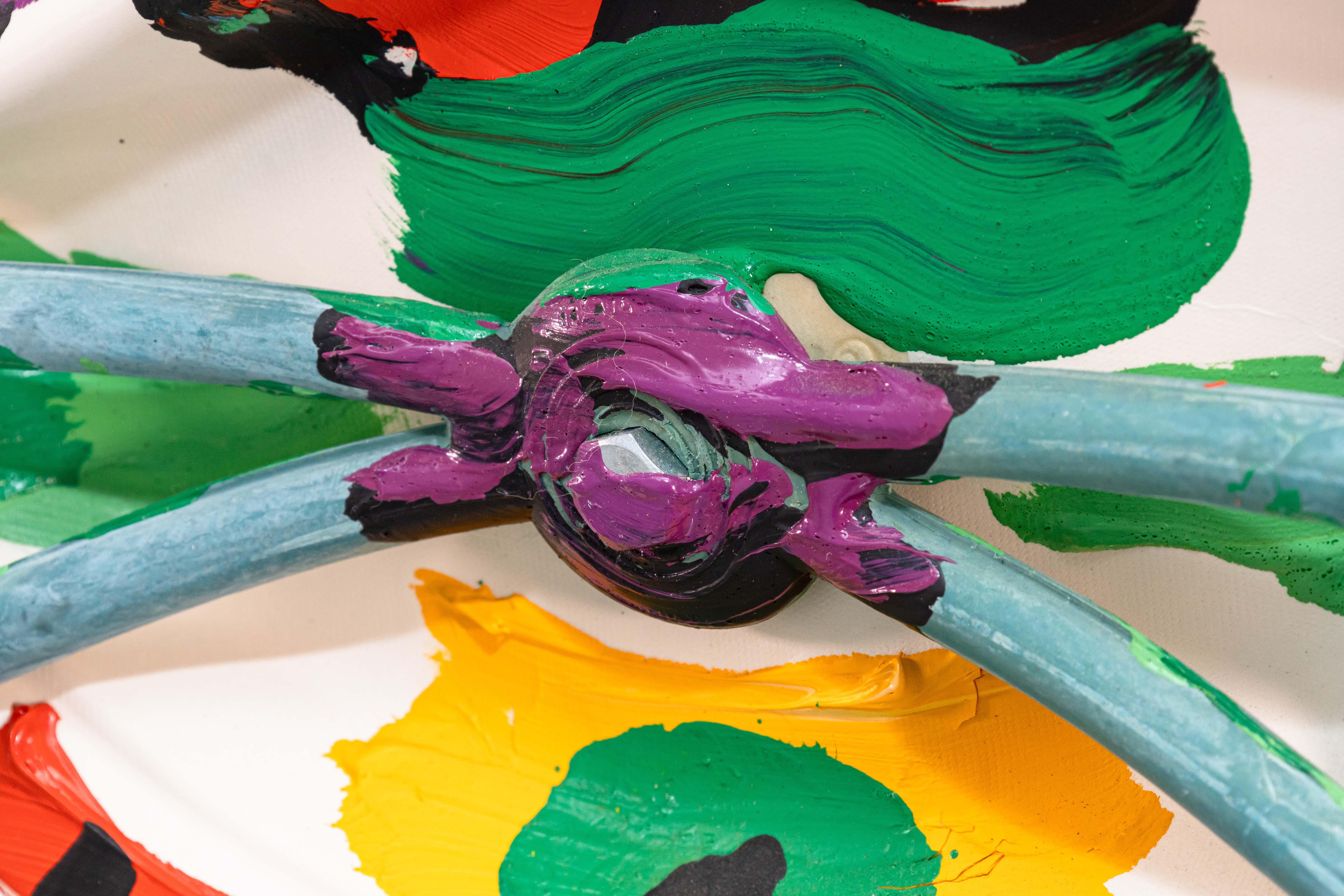 Plastic Karel Appel Plate with Moustache Signed Contemporary Found Object Sculpture For Sale