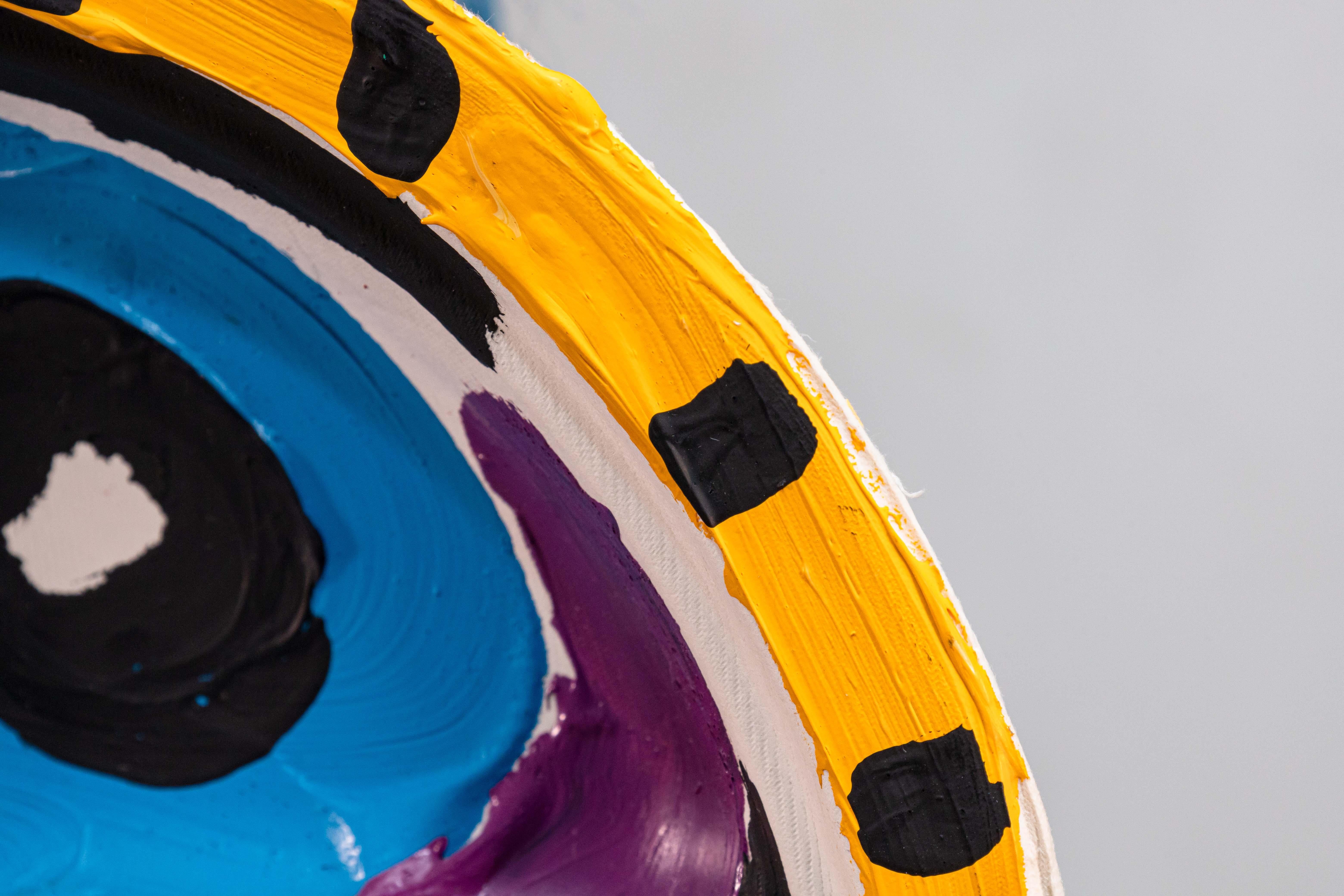 Karel Appel Plate with Moustache Signed Contemporary Found Object Sculpture For Sale 1