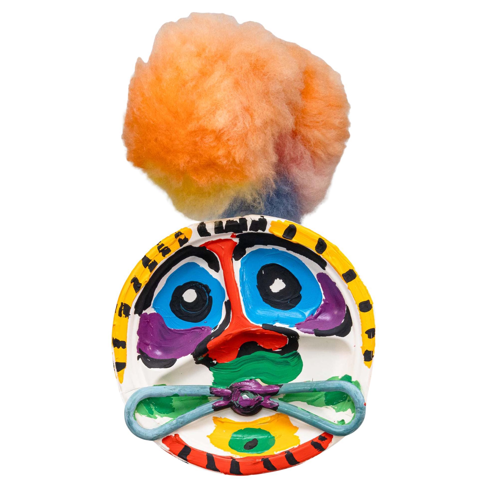 Karel Appel Plate with Moustache Signed Contemporary Found Object Sculpture For Sale