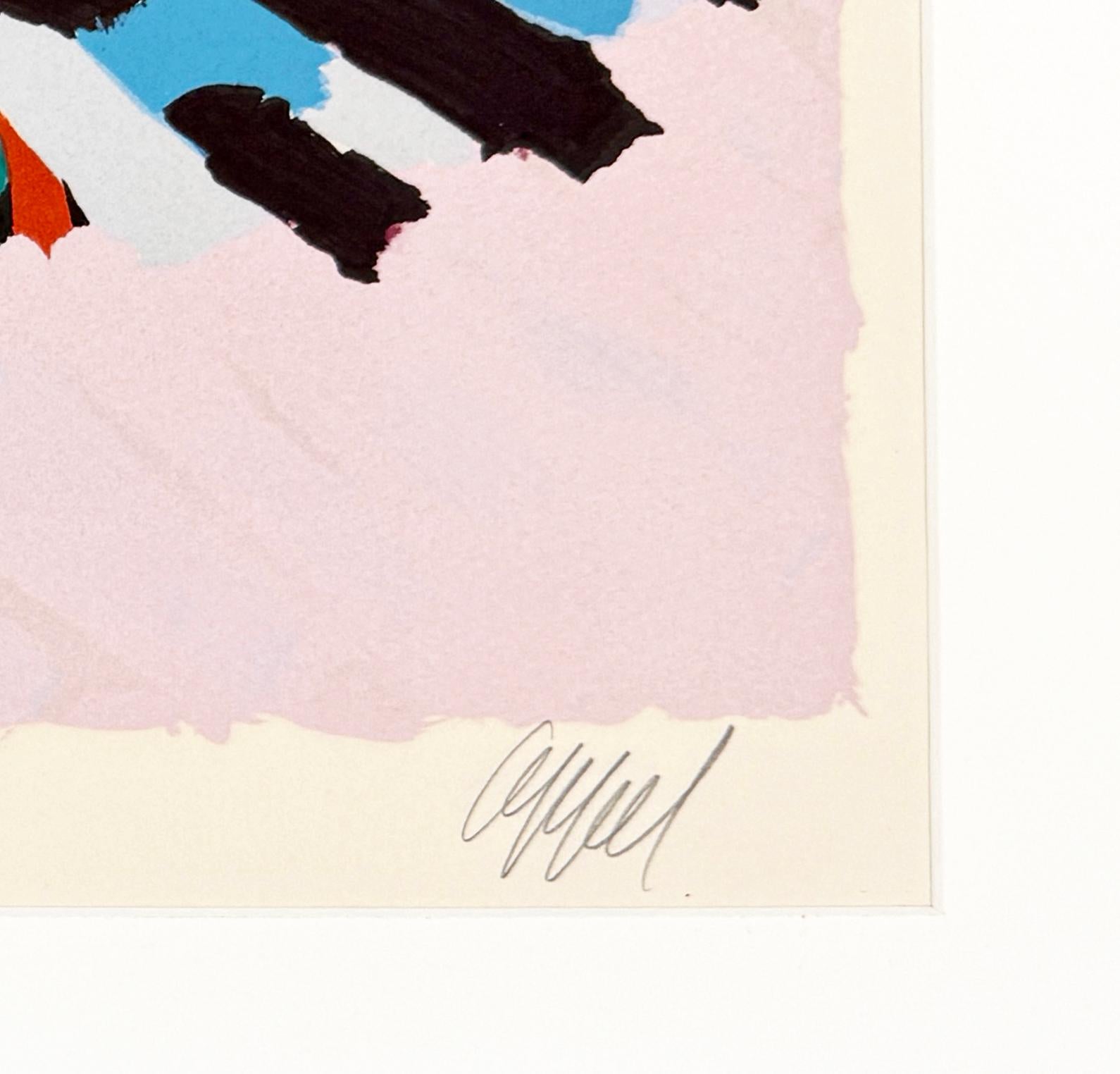 About A Cat (framed hand signed lithograph) - Print by Karel Appel