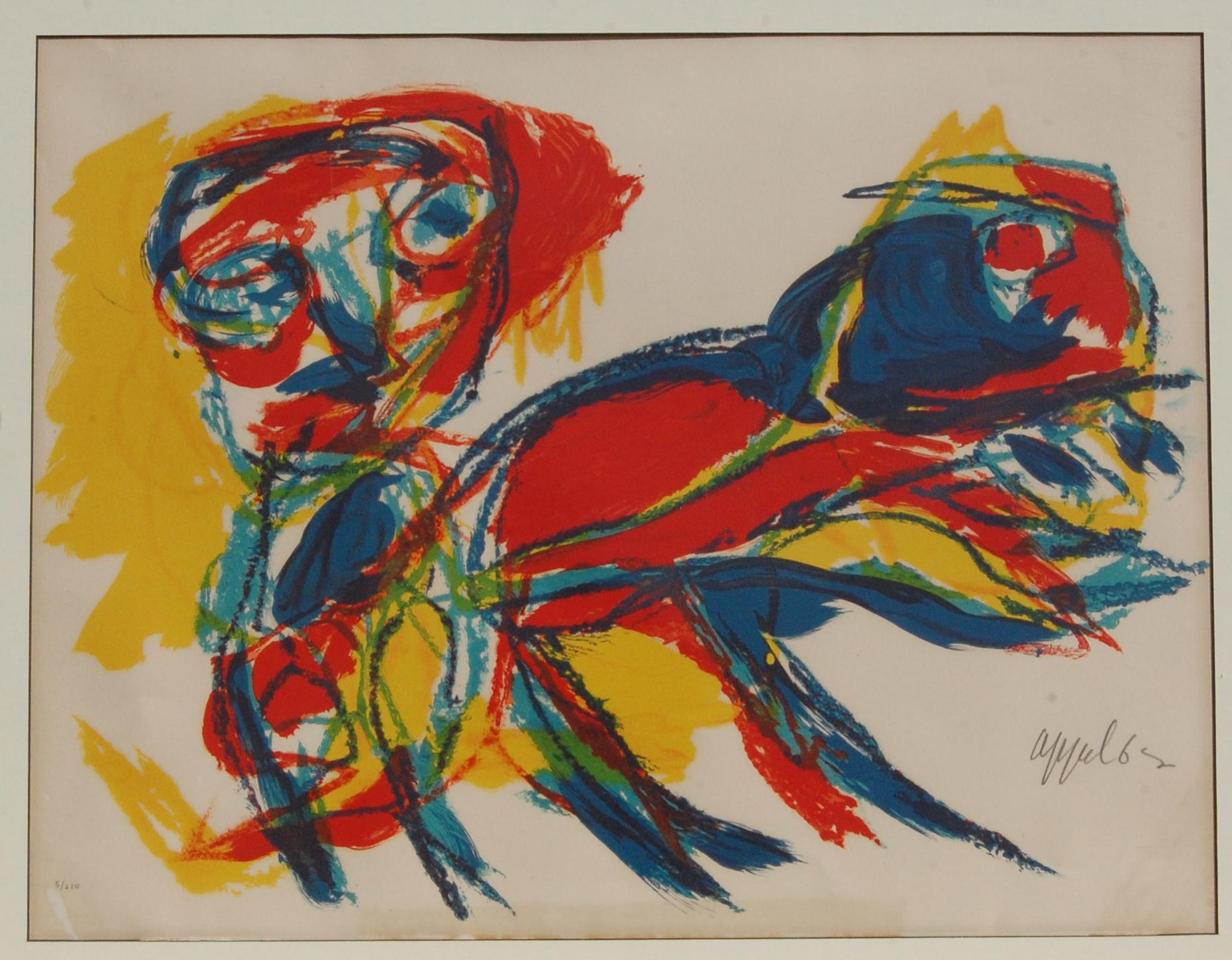 Karel Appel Figurative Print -   Abstract Expressionist Color Lithograph