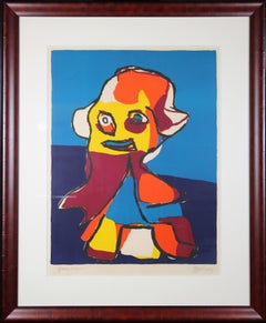 Abstract Figure, Multi Colored Lithograph, 1964, Signed and Titled