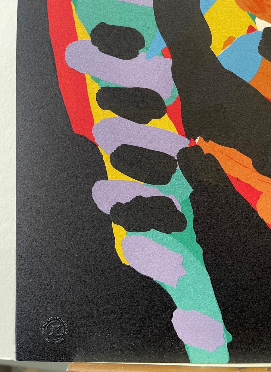 BLACK EYED ANIMAL Signed Lithograph, Colorful Abstract Creature, CoBrA Artist - Black Portrait Print by Karel Appel