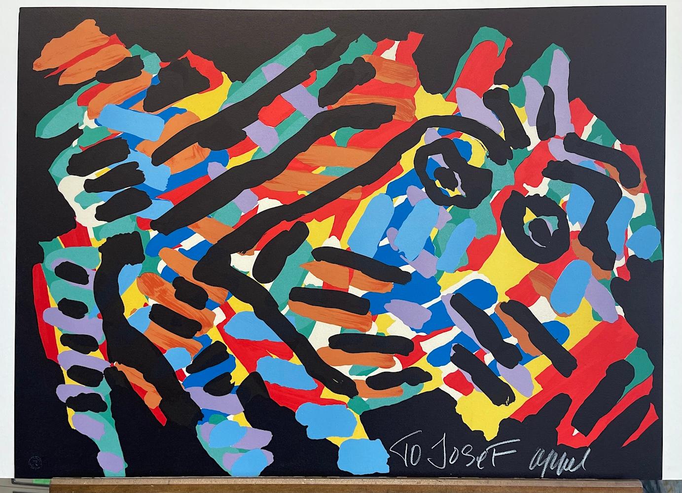 BLACK EYED ANIMAL Signed Lithograph, Colorful Abstract Creature, CoBrA Artist For Sale 4
