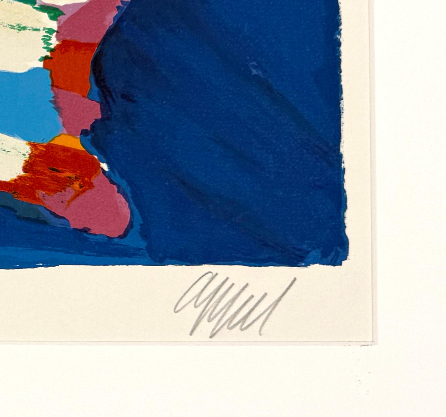 Blue Cat (framed hand signed lithograph) - Print by Karel Appel