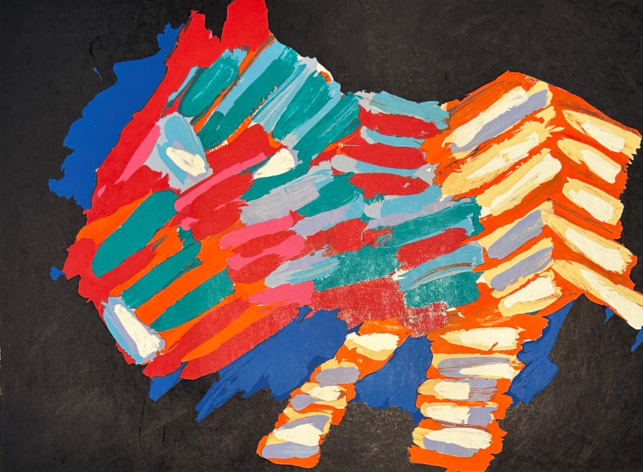 Karel Appel Abstract Print - Cat in the Night