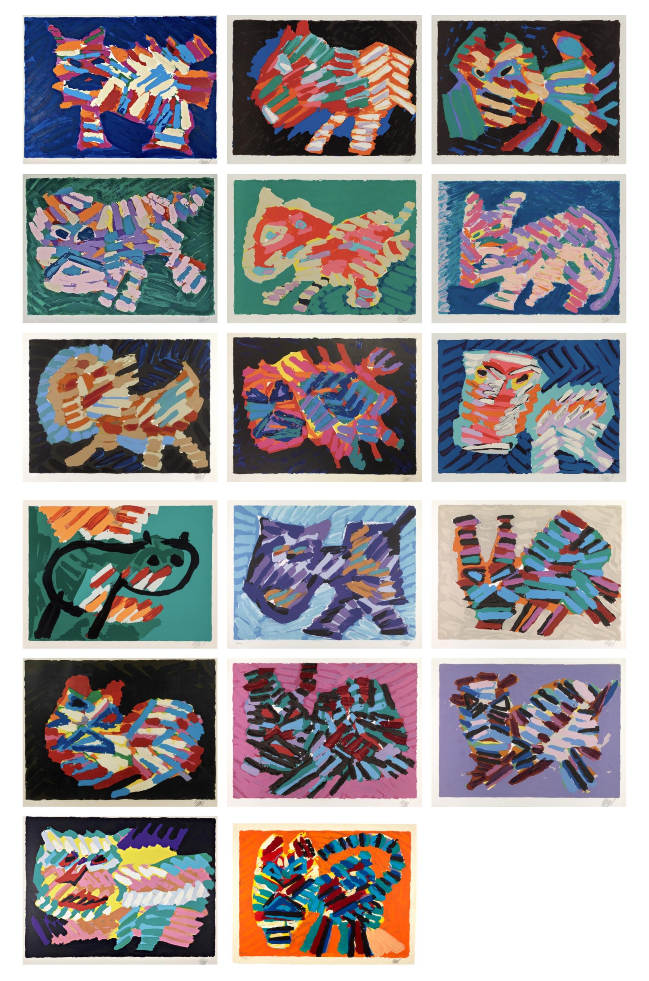 Cats - Print by Karel Appel