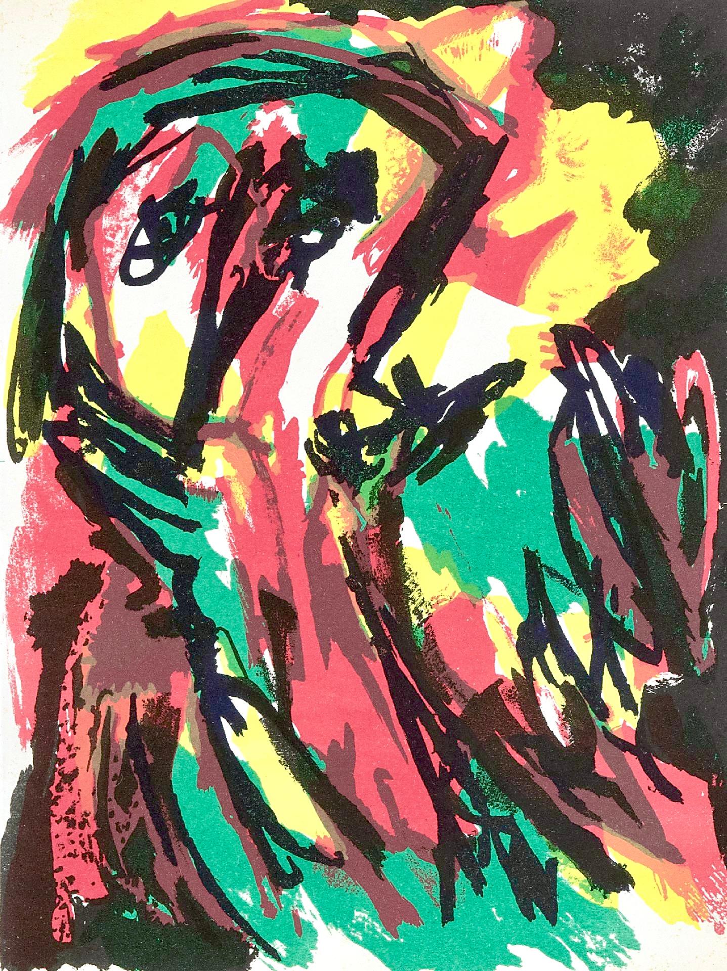 Karel Appel Landscape Print - Composition, Société internationale d'art XXe siècle