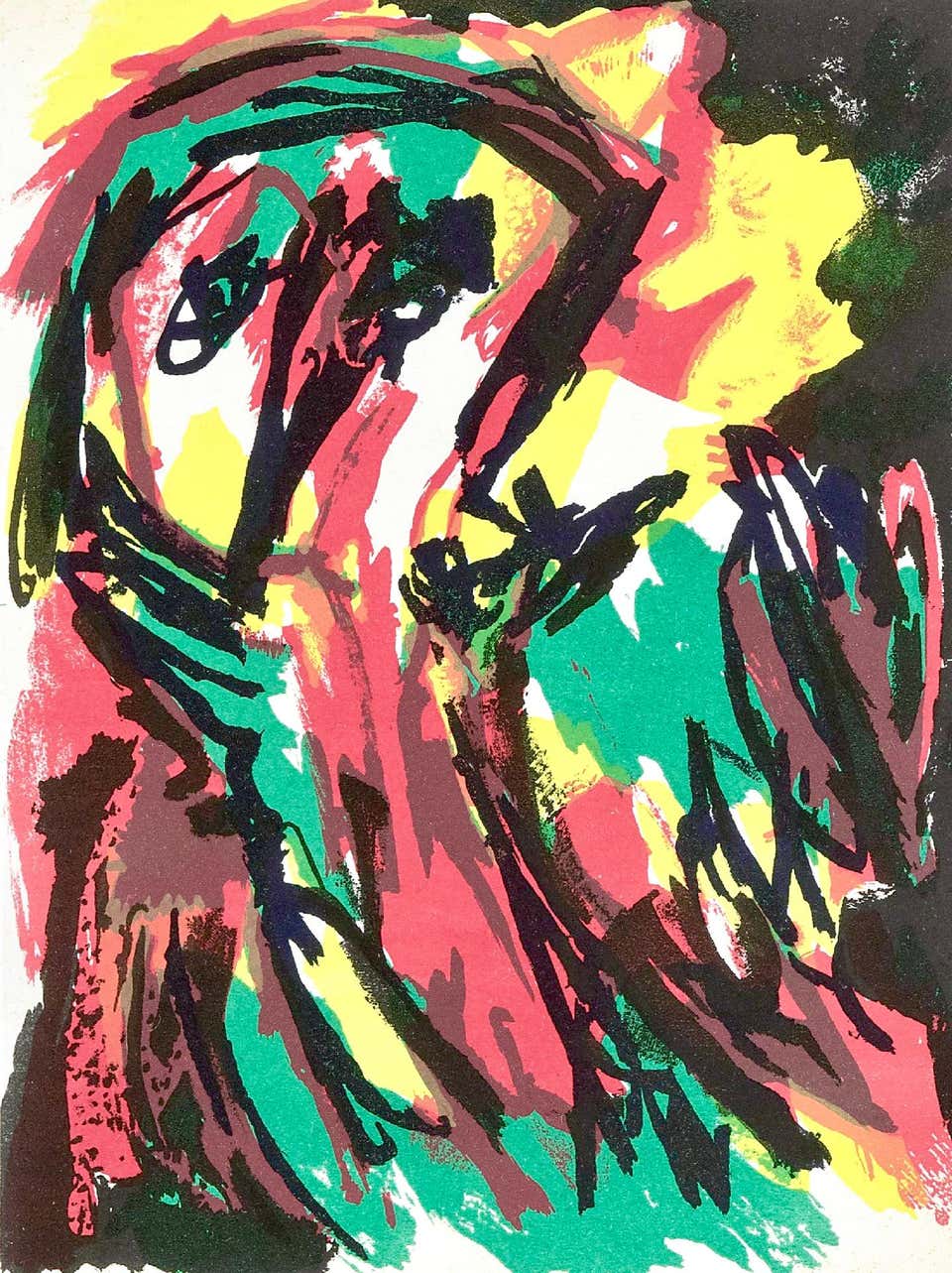 Karel Appel MULTI PERSONAGE Signed Lithograph Abstract Collage karel-appel-multi-personage-signed-lithograph-abstract-collage