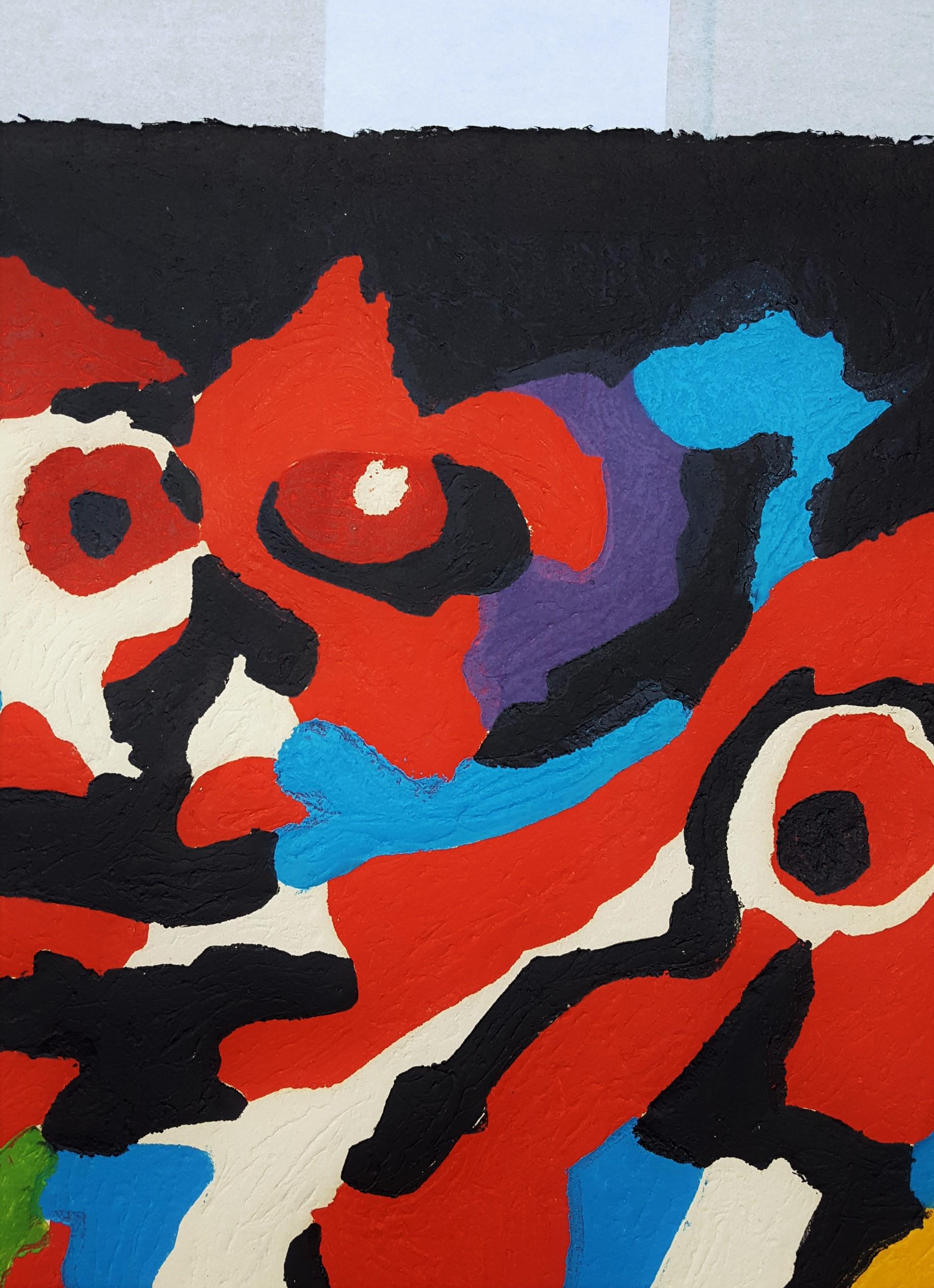 Couple in the Night - Abstract Expressionist Print by Karel Appel