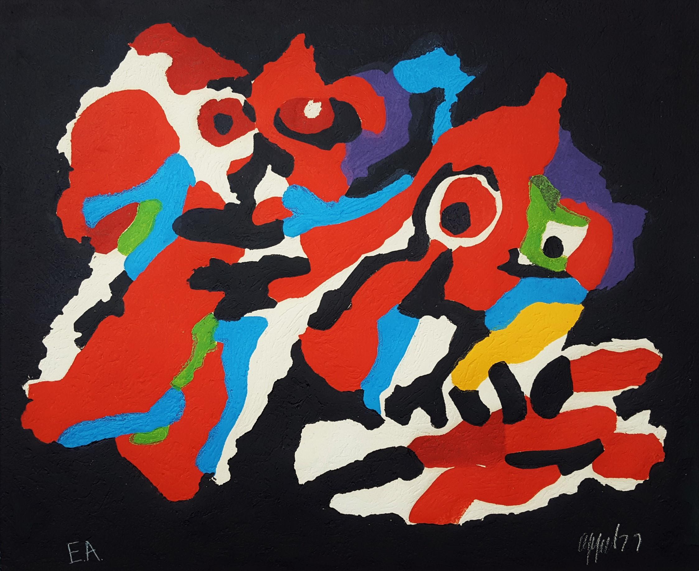 Karel Appel Abstract Print - Couple in the Night