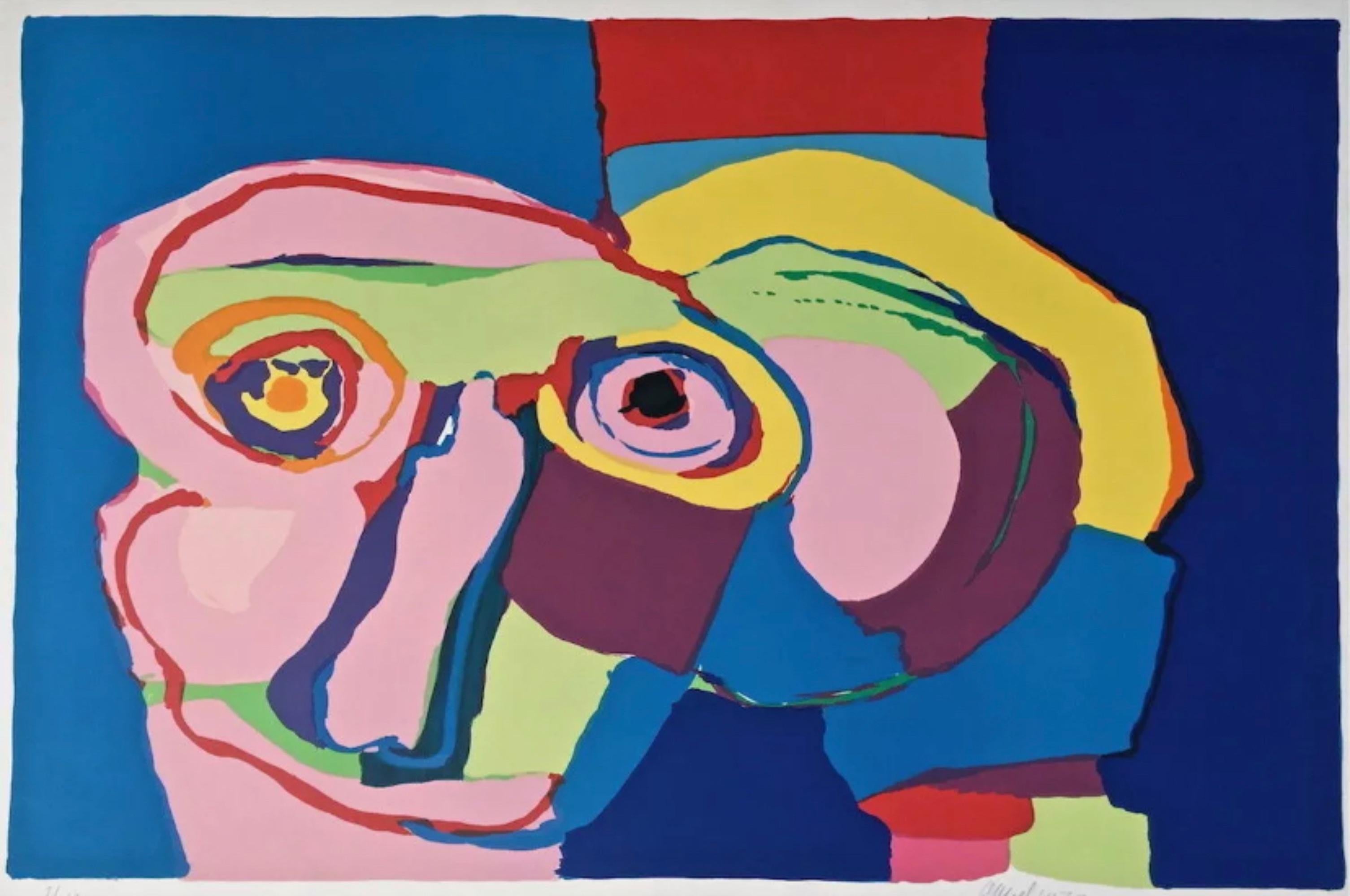 Karel Appel Abstract Print - Dream Colored Head
