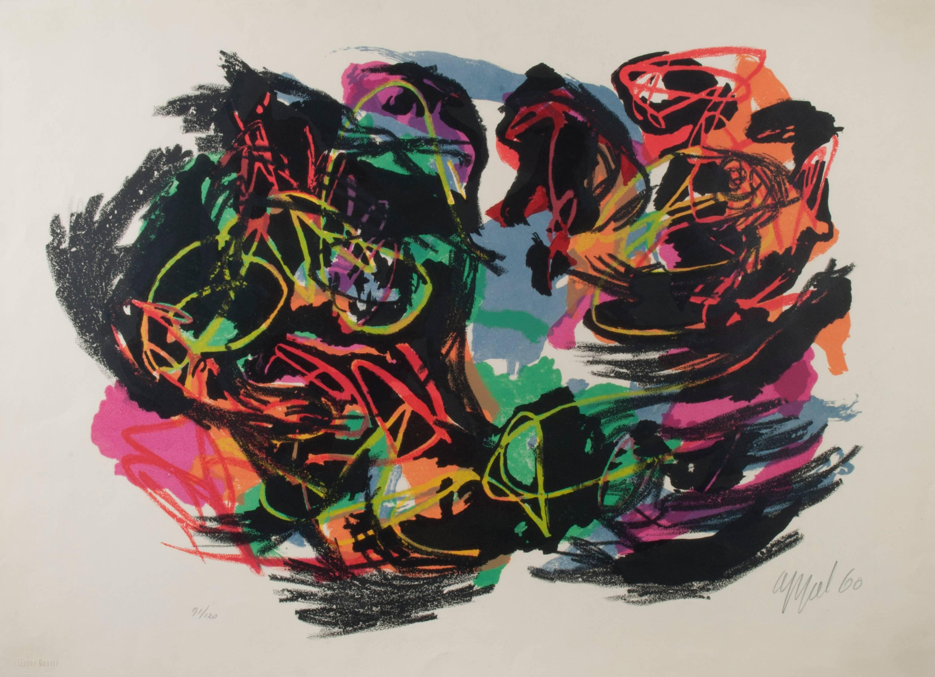 Karel Appel Abstract Print - Drole de Drame