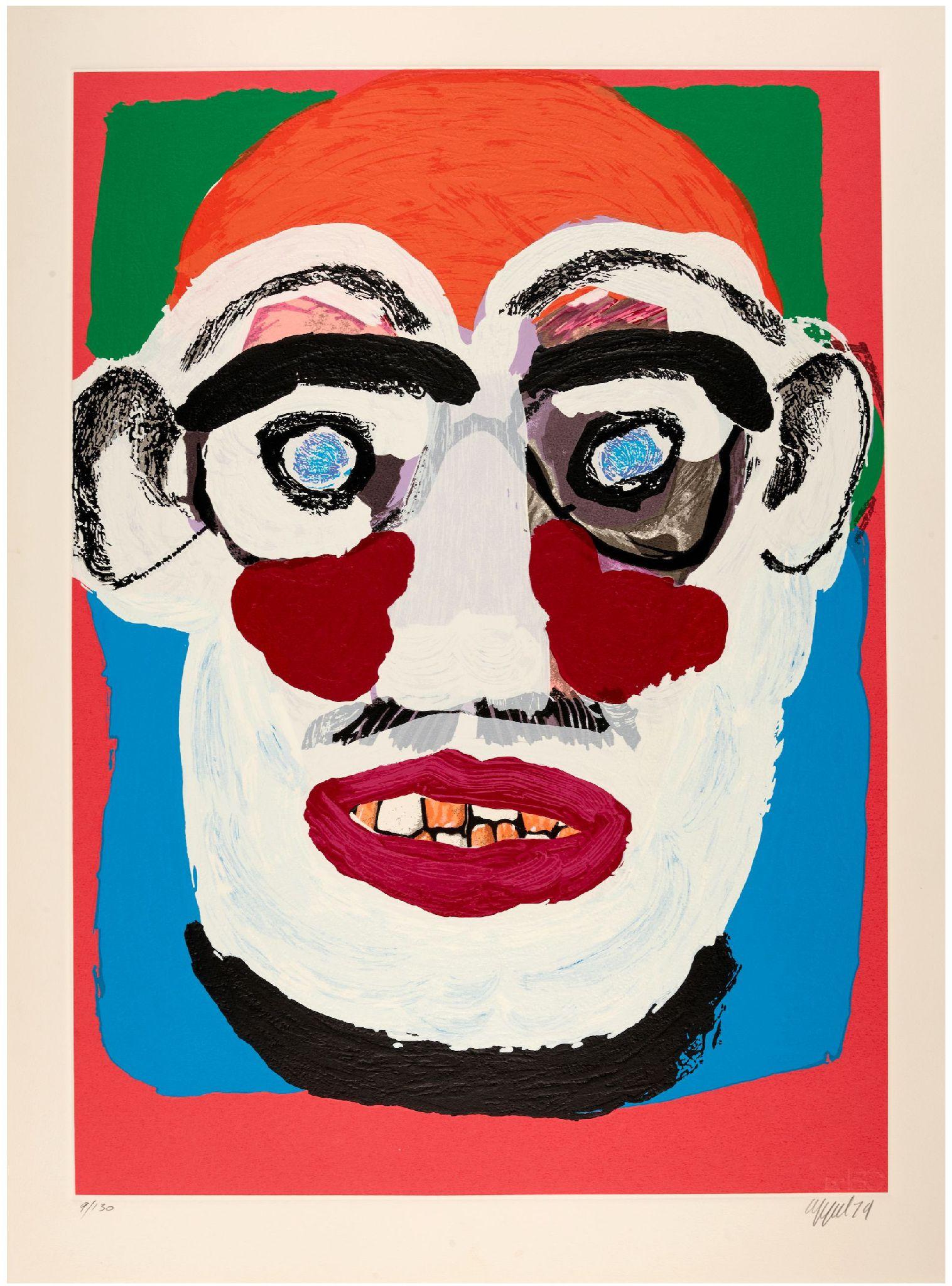 Portrait Print de Karel Appel - "Cara" 1979 de Bedized Pudding Firmado y numerado a mano