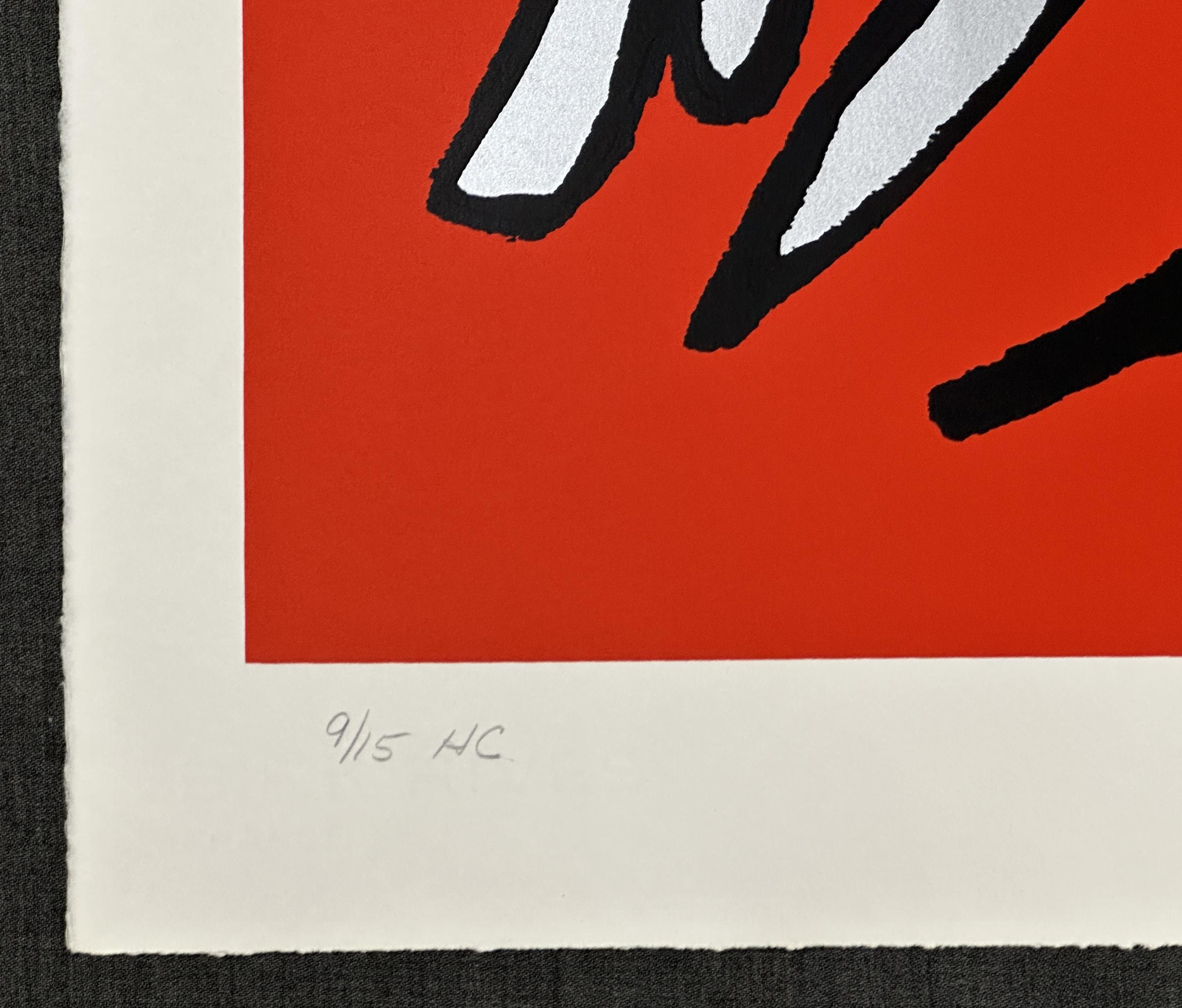 Floating Red, 1979 Large Signed Limited Edition Silkscreen Print For Sale 2