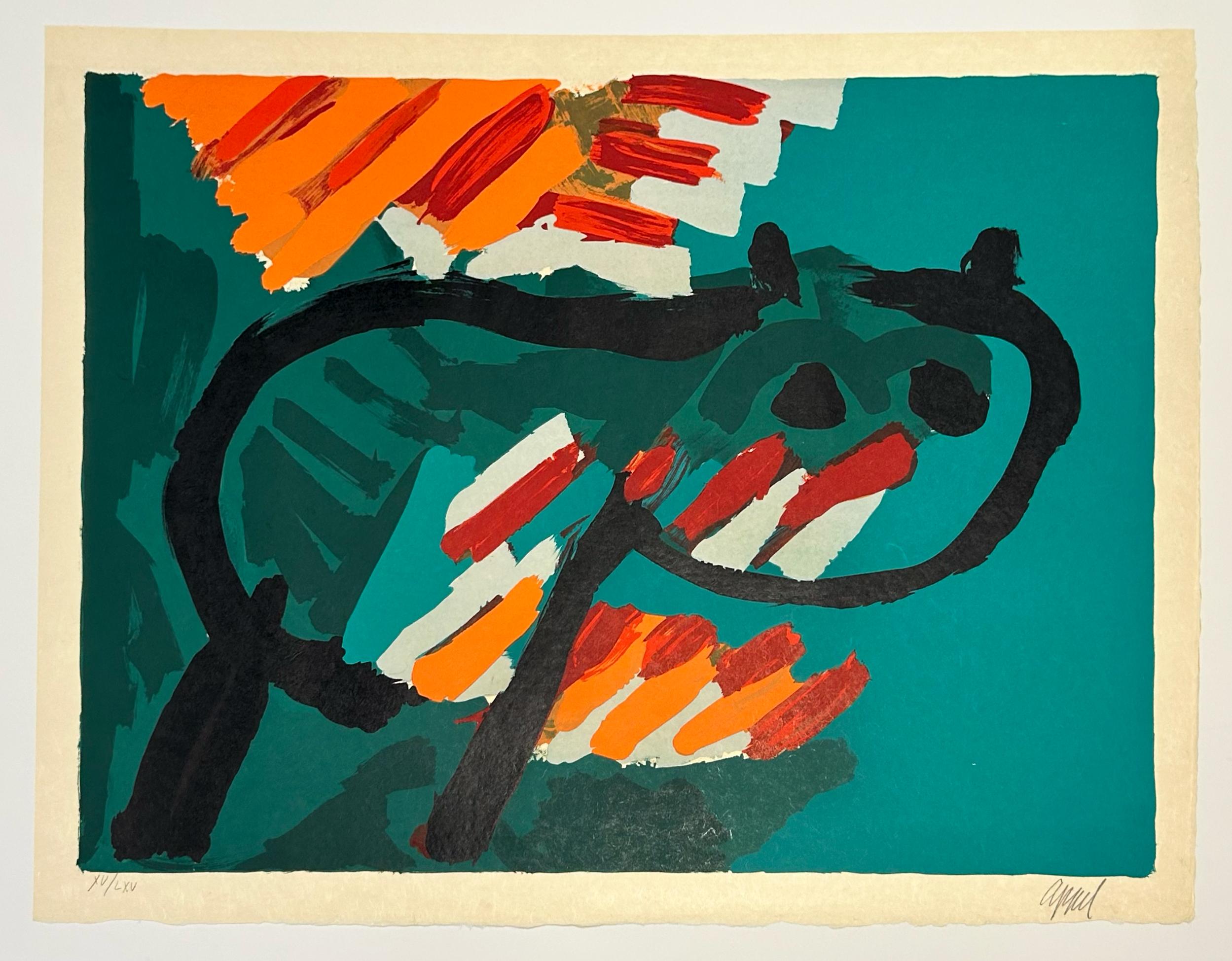 Green Cat - Print by Karel Appel