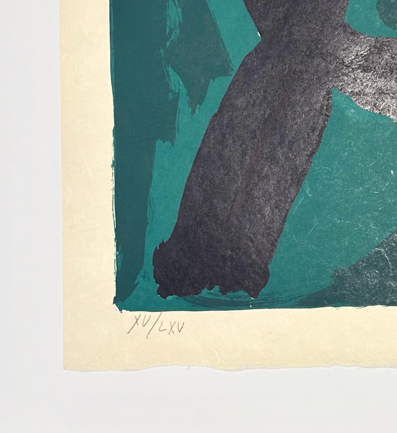 Artist: Karel Appel
Title: Green Cat
Portfolio: 1978 Cats
Medium: Lithograph in colors on Japon paper
Date: 1978
Edition: XV/LXV
Sheet Size: 24 3/4