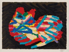 Gato doméstico, litografía moderna del Grupo CoBrA por Karel Appel