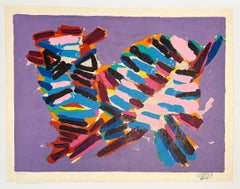 Karel Appel Abstract Cat Color Lithograph Print, Signed, 1978, Innocent Cat
