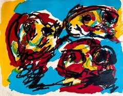 Karel Appel (1921 - 2006) - Three Heads - Color lithograph on paper - 1966