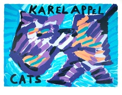 After Karel Appel-Cats-25.5" x 32.25"-Lithograph-1978-Expressionism