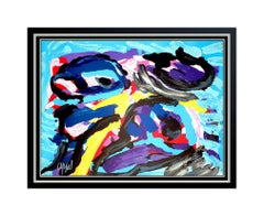 Antique Karel Appel Color Lithograph Authentic Large Hand Signed Avant Garde Abstract