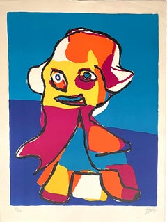Vintage Karel Appel, Little Boy, color lithograph, hand signed and numbered COBRA artist