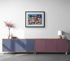 Karel Appel Moving in Blue Signed  Limited Edition Lithograph