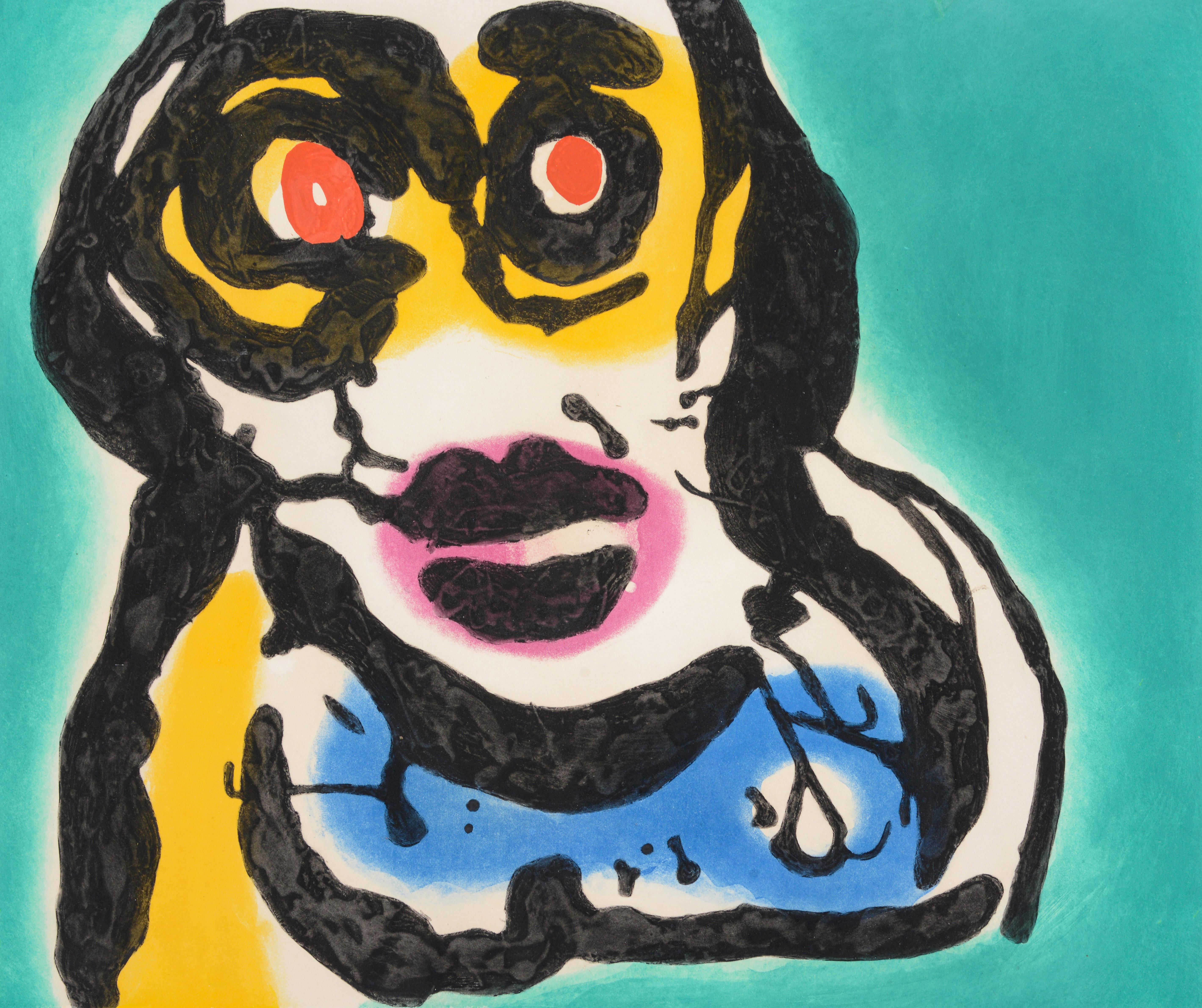 Karel Appel NIGHT FACES ON BROADWAY Etching / Carborundum For Sale 6