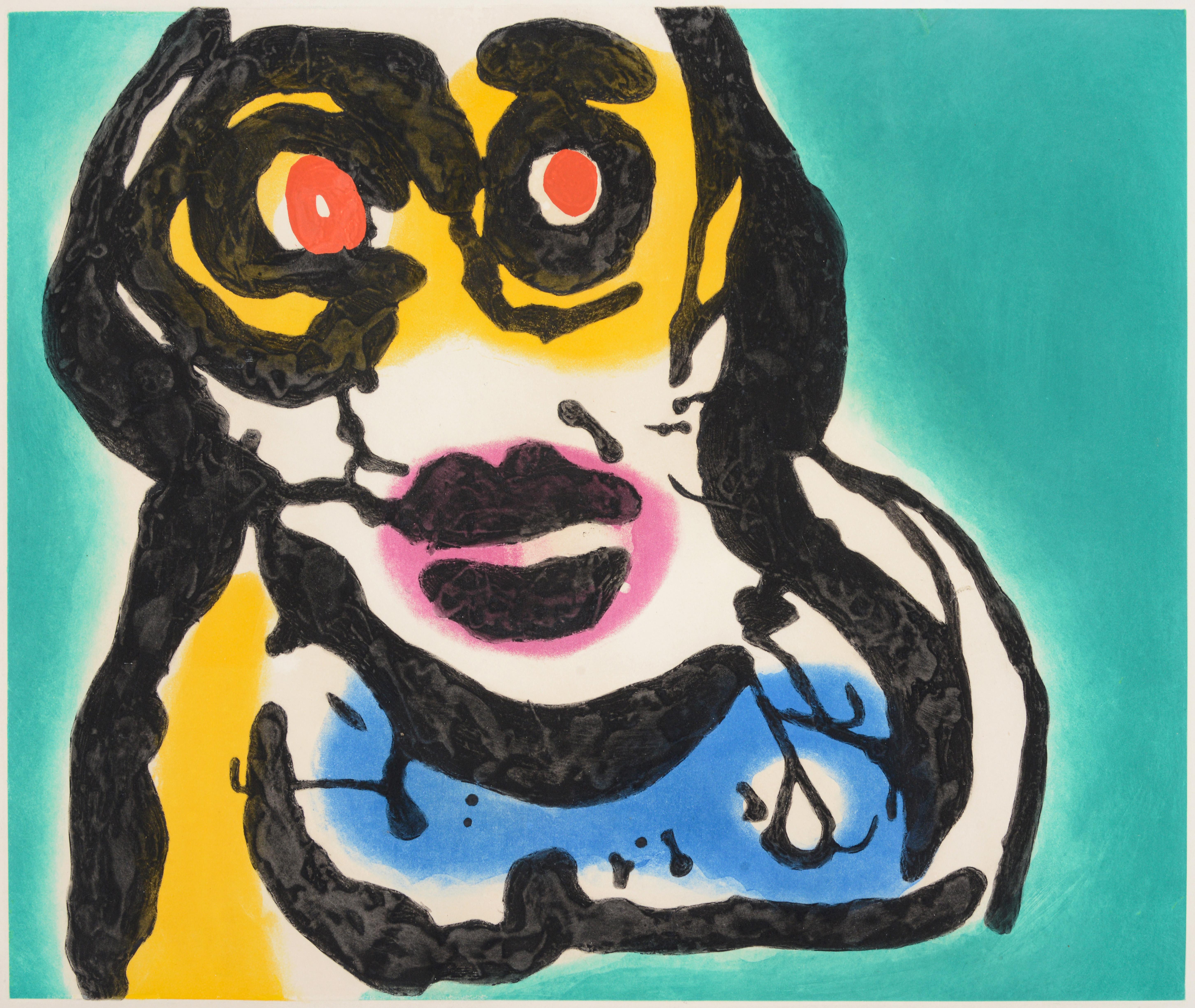 Artist/Designer; Manufacturer: Karel Appel (Dutch, 1921-2006)
Marking(s); notes: signed; ed. 35/50; 1975
Materials: etching and aquatint with carborundum on paper
Dimensions (H, W, D): 31.25"h, 37.25"w (work is not framed)
Additional Information: