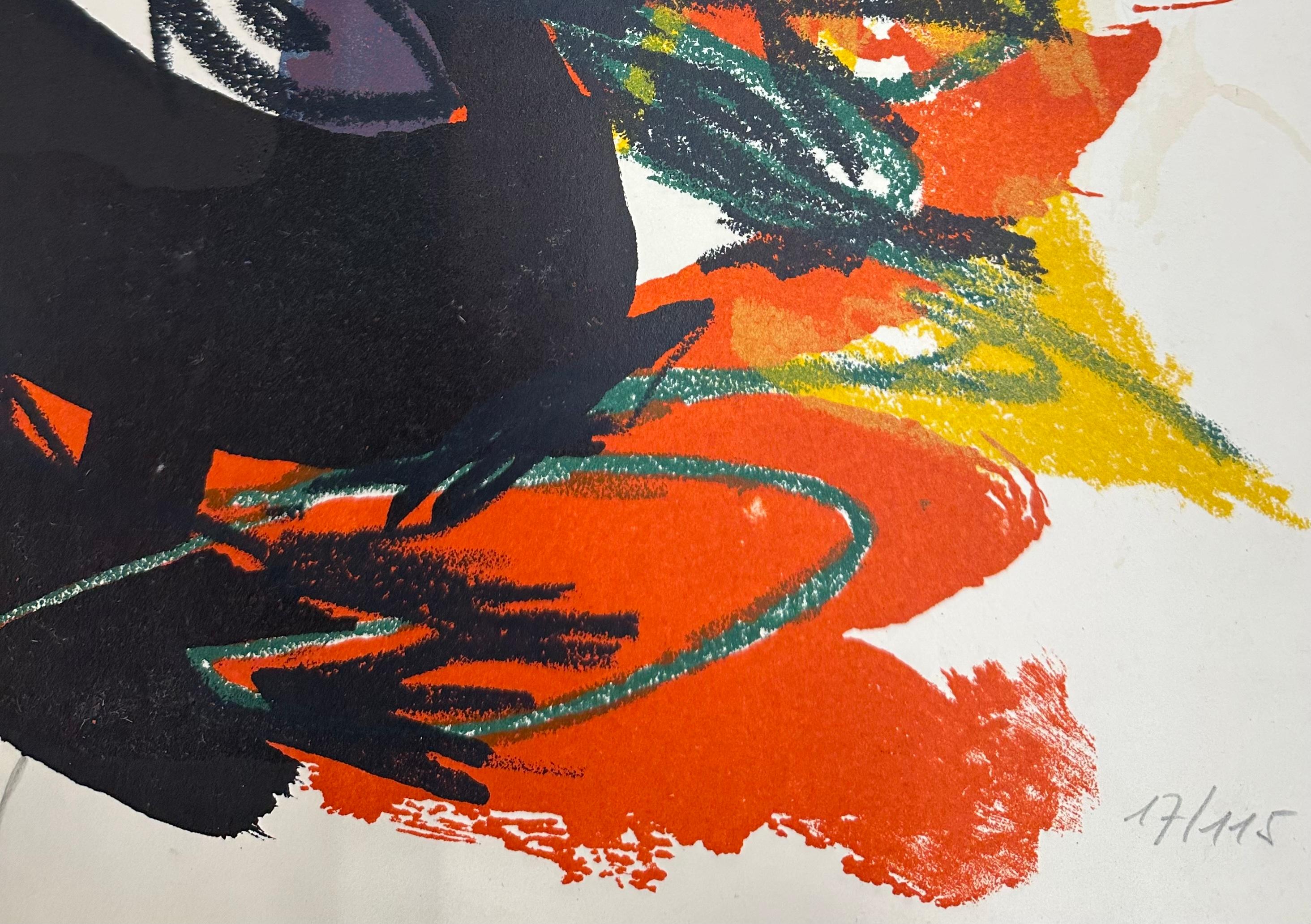 Karel Appel, Paysage Humain, Farblithographie, handsigniert im Angebot 2