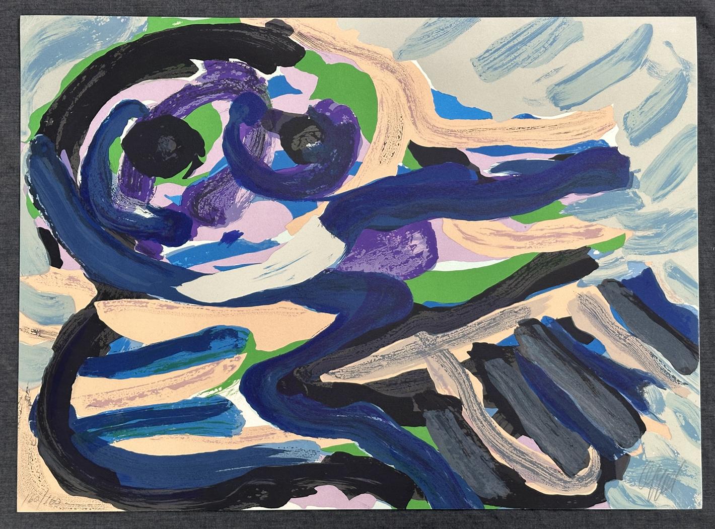Karel Appel Sitting in a Landscape Pencil Signed Limited Edition Lithograph For Sale 7