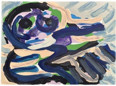 Karel Appel Seduto in un paesaggio Litografia firmata a matita in edizione limitata