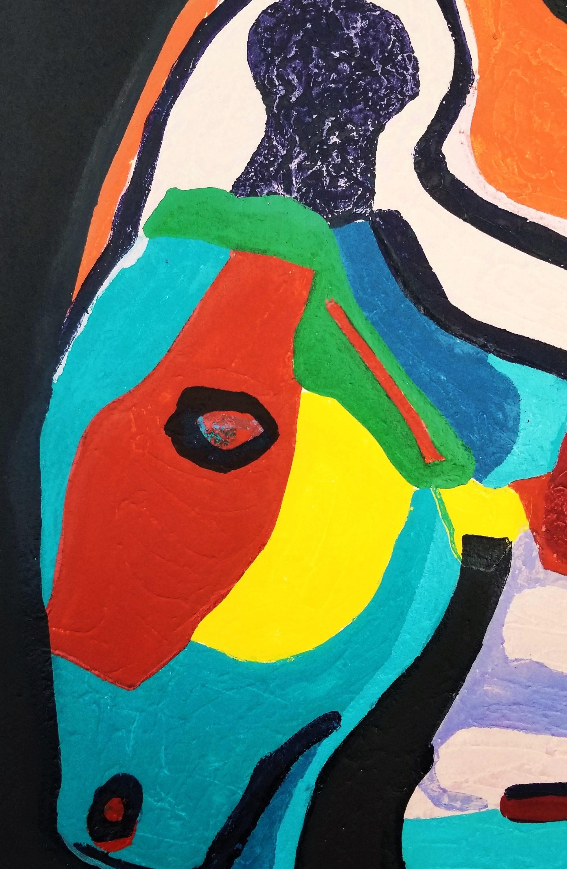 L'Âne Trop Paisible Pour Les Enfants Cruels /// Karel Appel Color Woodcut COBRA For Sale 10