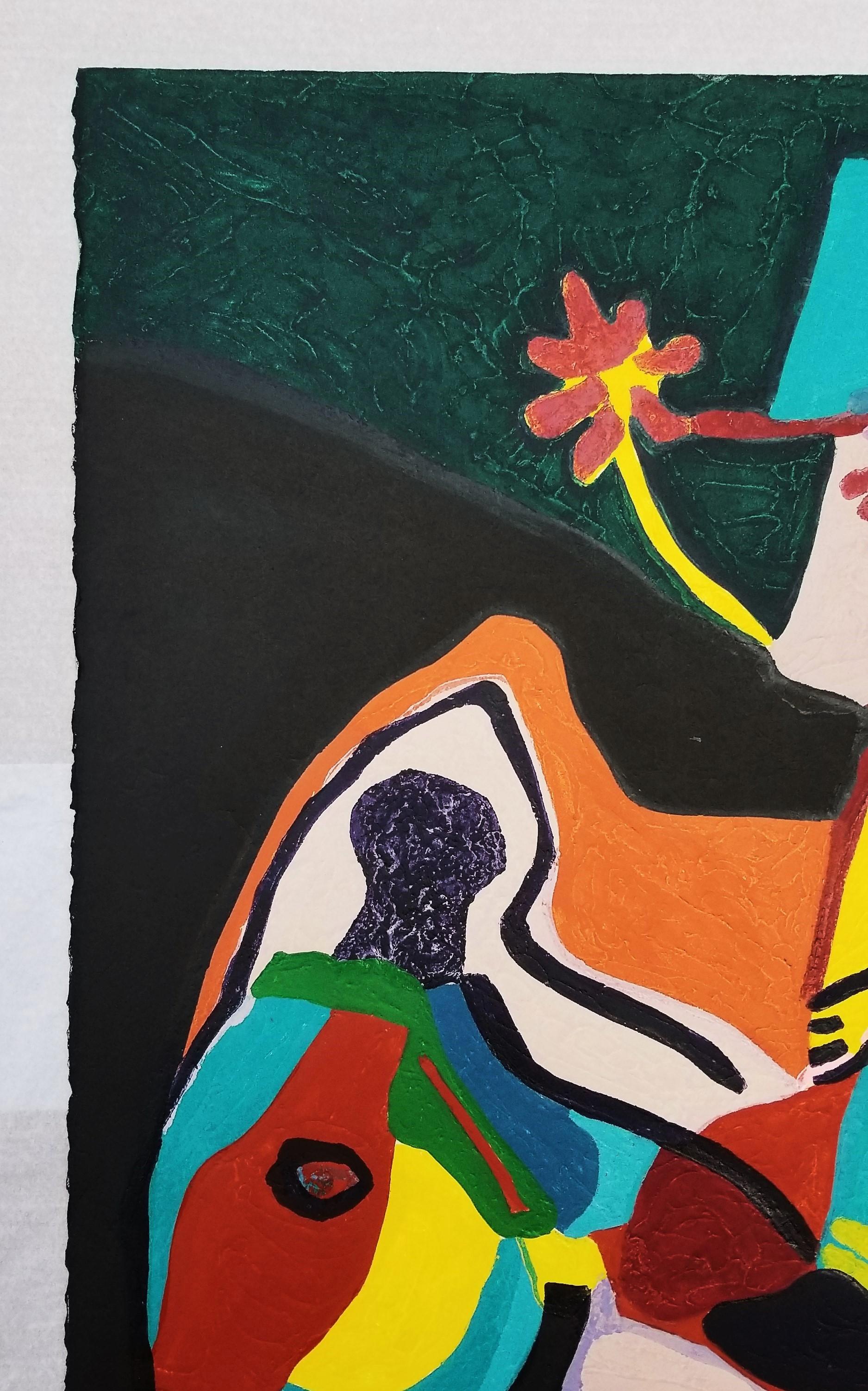 L'Âne Trop Paisible Pour Les Enfants Cruels /// Karel Appel Color Woodcut COBRA For Sale 3