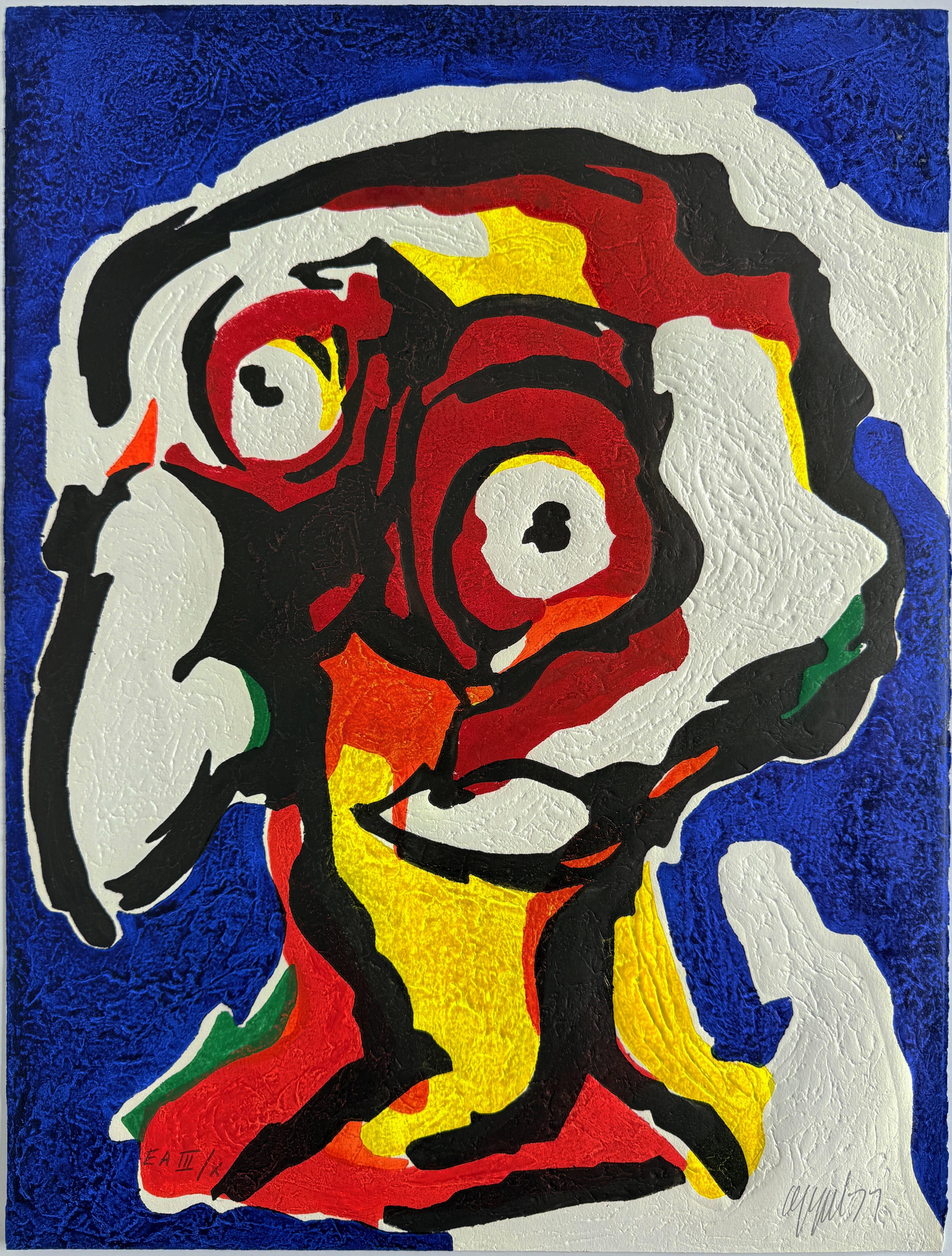 Le Philosophe - Noir Print par Karel Appel