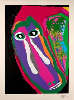 "Lying in Red" 1979 de Bedized Pudding Signé à la main et numéroté