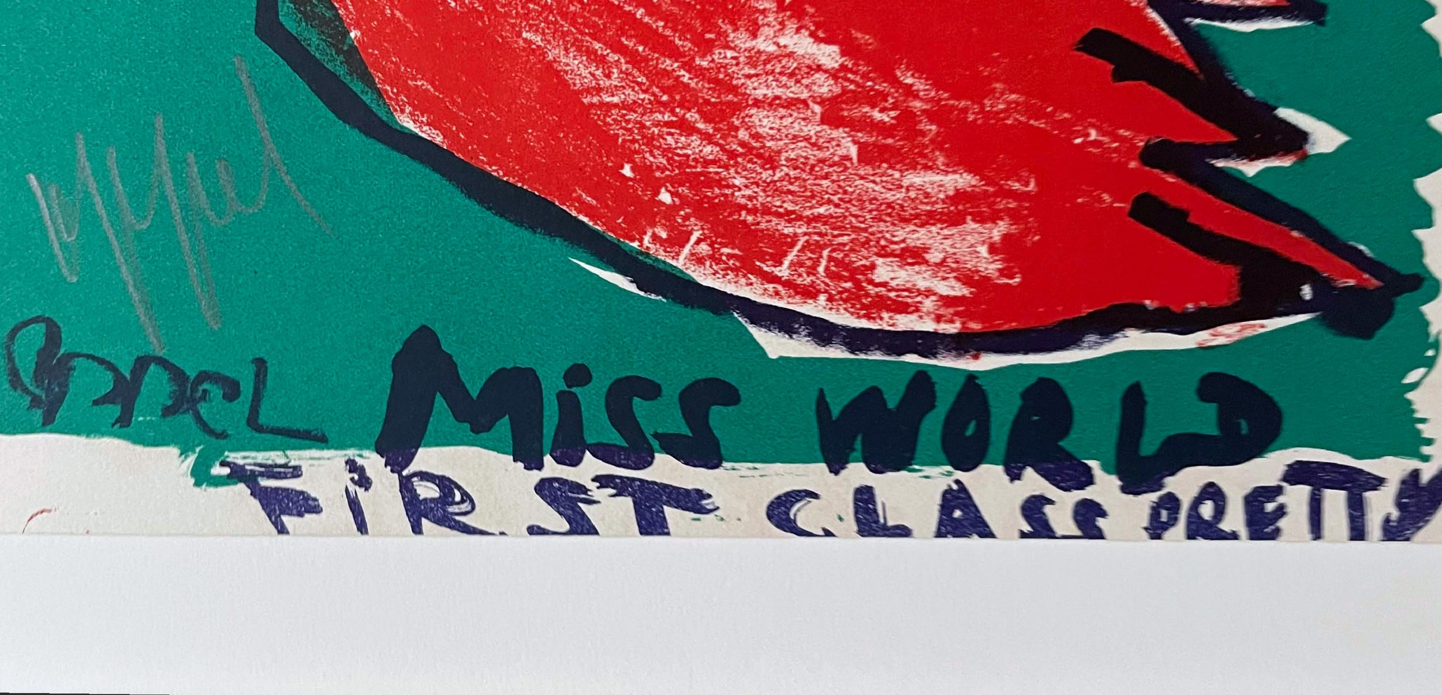 Karel Appel
Miss World First Class Pretty (édition de luxe signée à la main du portfolio 1 Cent Life, provenant de la succession de l'artiste Robert Indiana), 1964
Lithographie en deux feuilles sur papier vélin (signée à la main par Karel